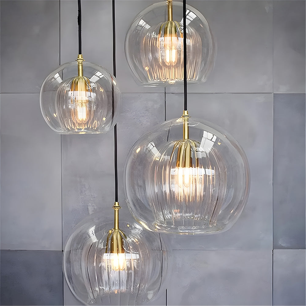Modern Glass Globe LED Pendant Lights Kitchen Island