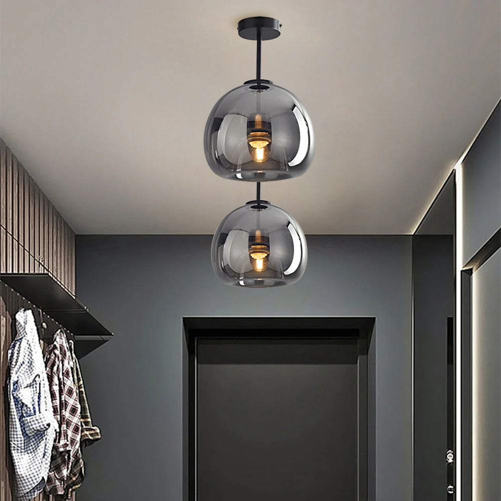 Retro Copper Glass Modern Ceiling Lights