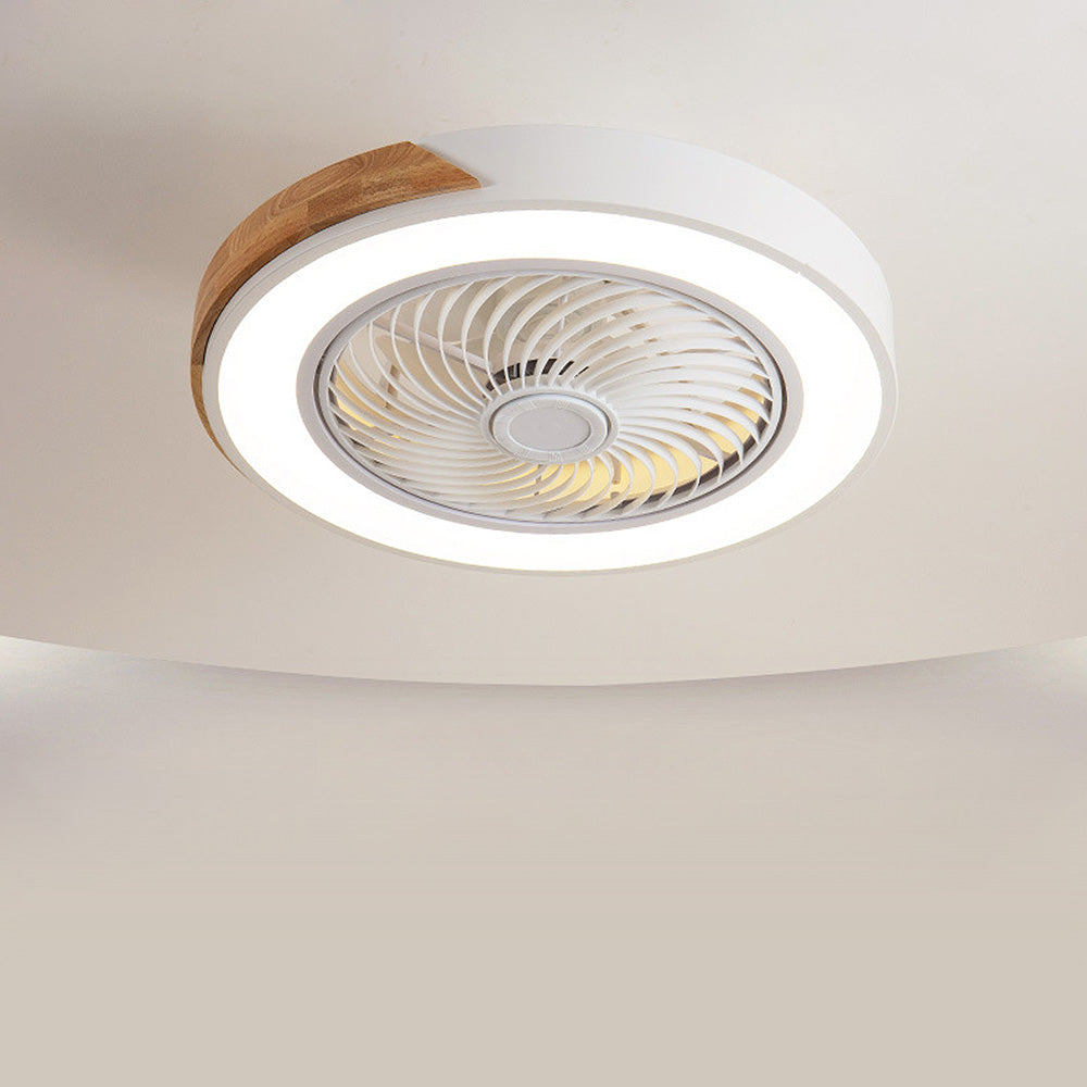 Modern Round Wood Ceiling Fans With LED Lights