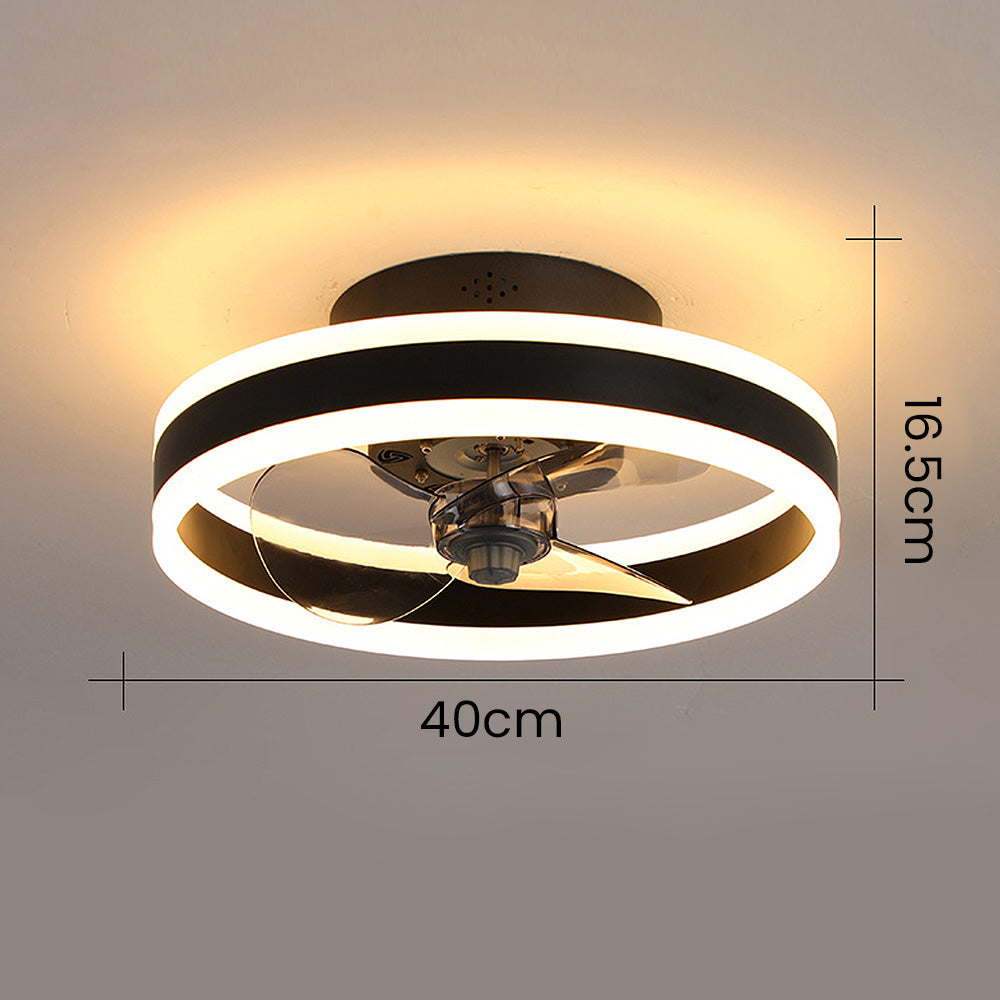 Simple Round Bedroom Ceiling Fan With LED Light