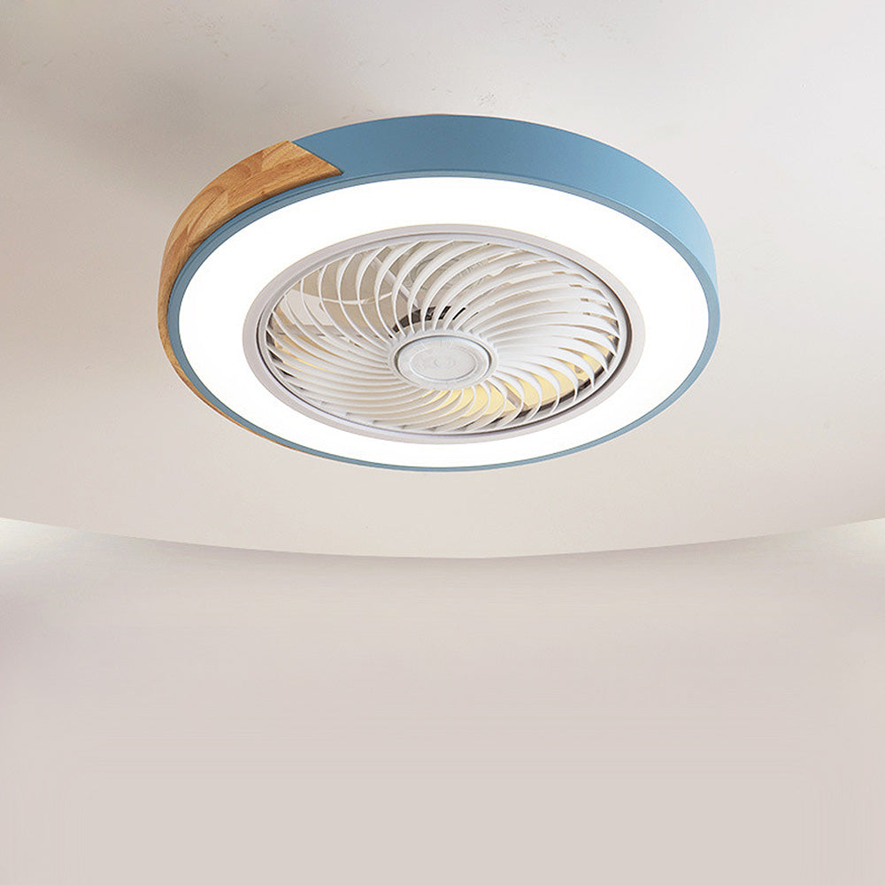 Modern Round Wood Ceiling Fans With LED Lights