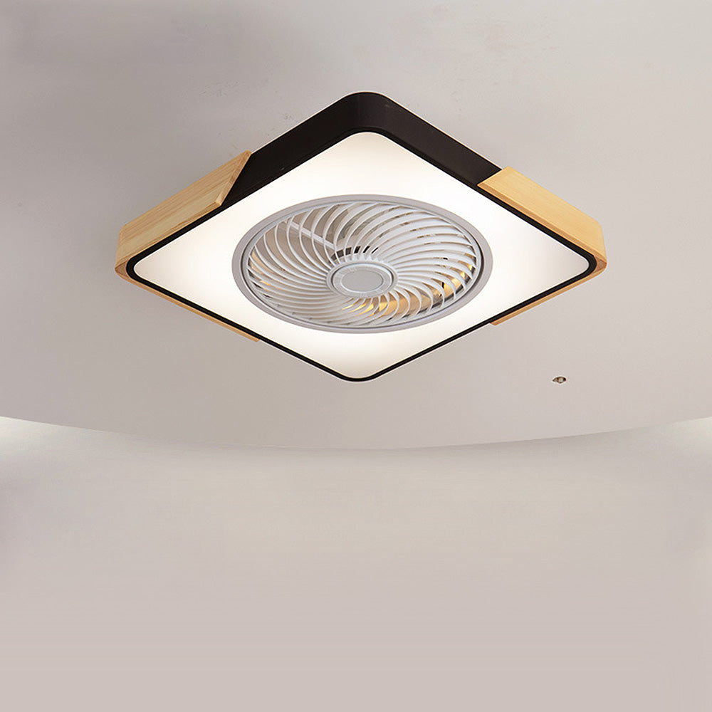 Modern Round Wood Ceiling Fans With LED Lights