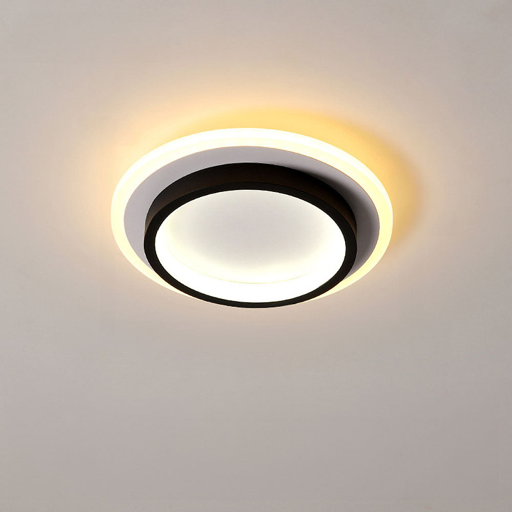 Acrylic LED Mini Ceiling Lights, black, 24cm, round, 3 Light Colors Changeable