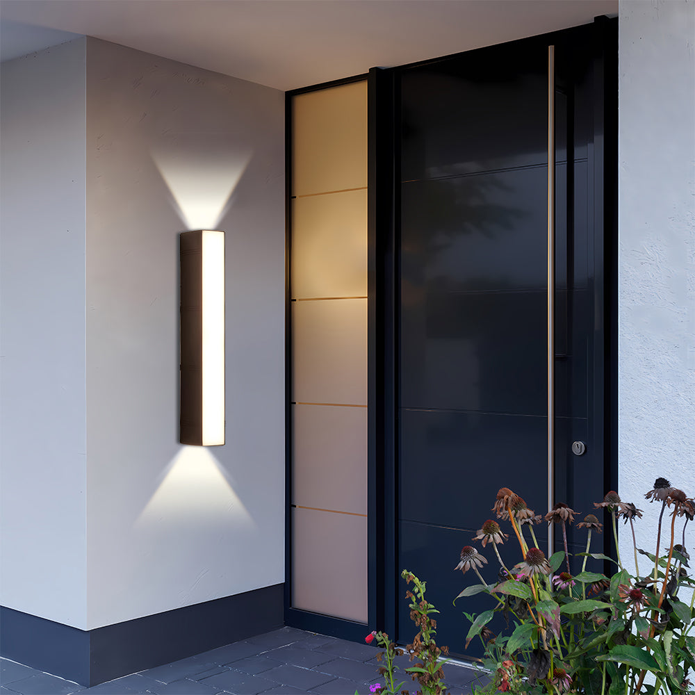 Set of 2 Modern Aluminium Up-and-Down LED Outdoor Wall Light