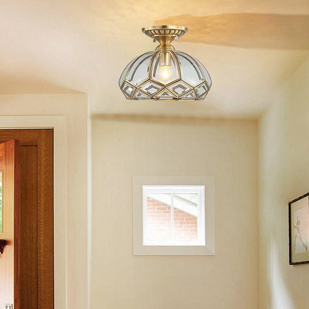 Vintage Copper Geometry Ceiling Hallway Light