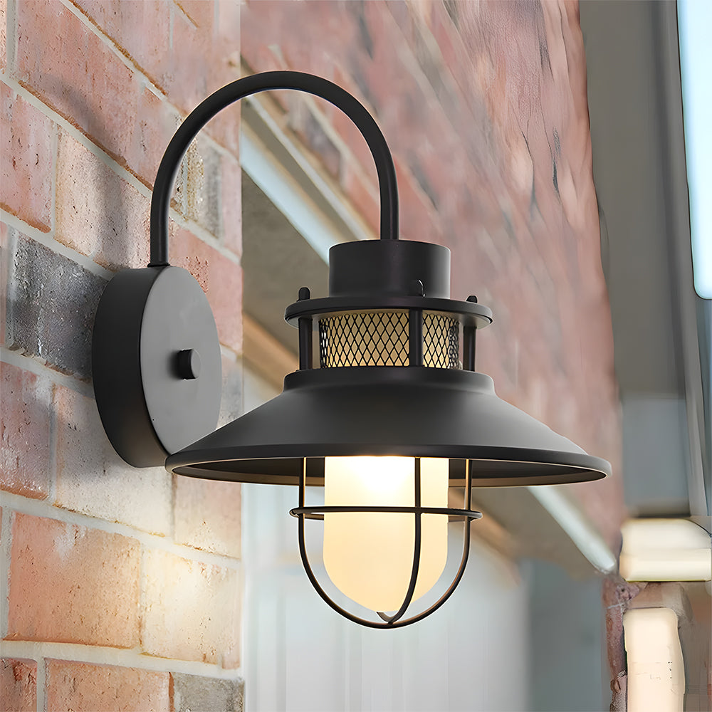 Industrial Outdoor Black Metal Wall Light