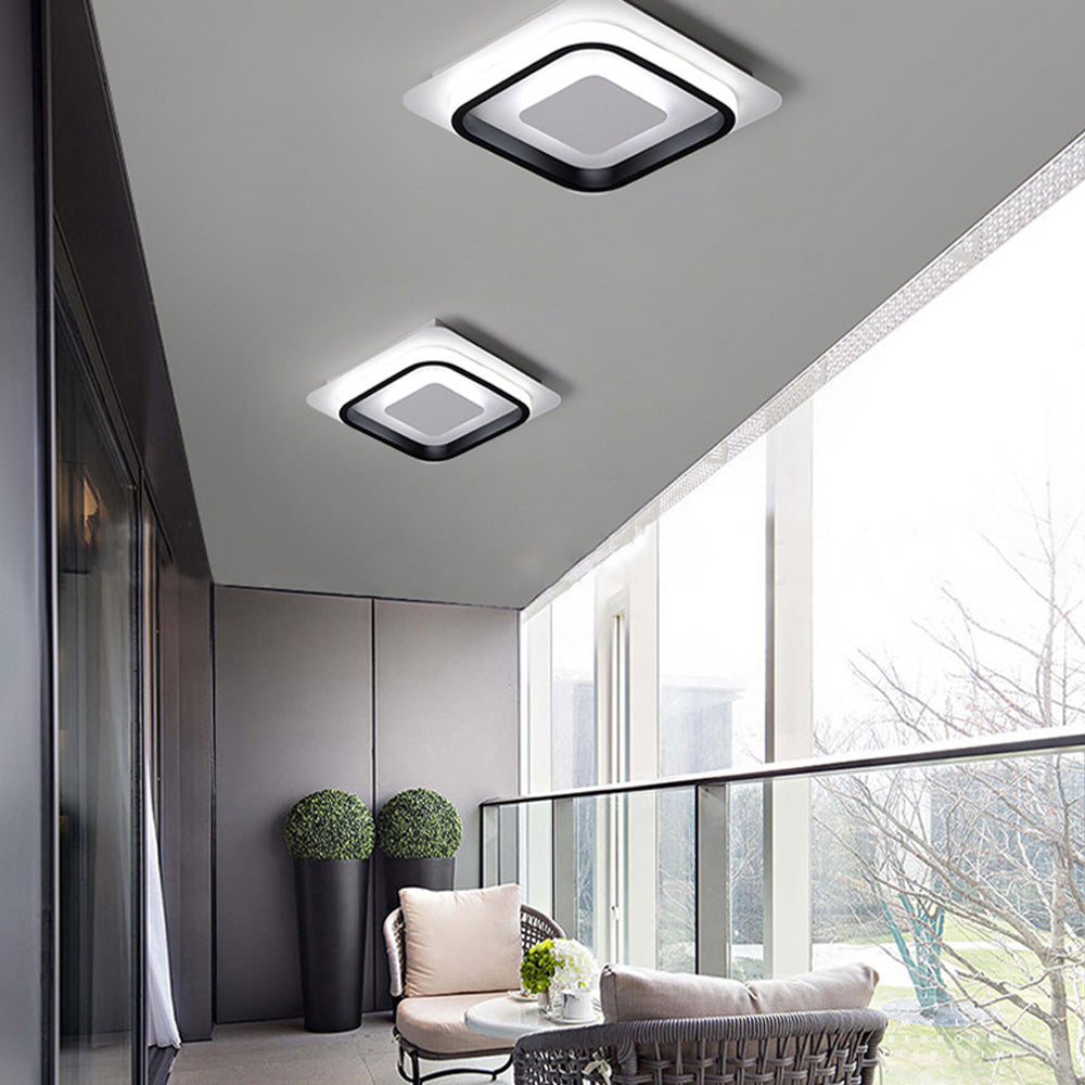 Geometric Iron Flush LED Ceiling Lights For Living Room