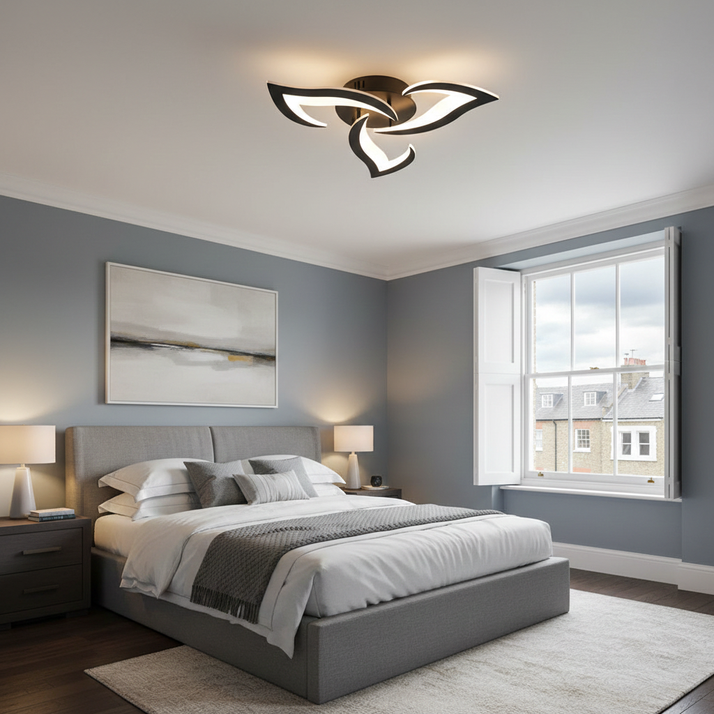 Contemporary Flower Shape Iron LED Ceiling Light For Living Room