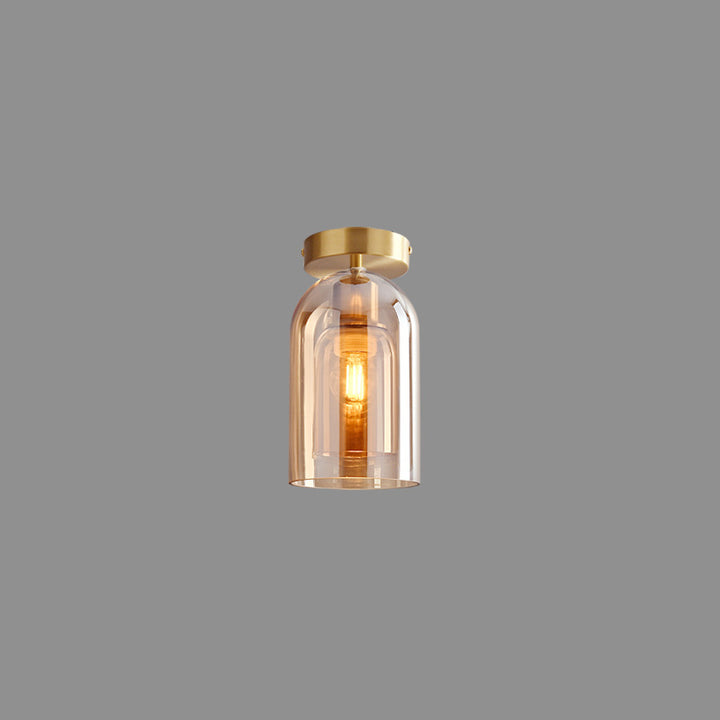 Glass Semi-Flush Mount Ceiling Light