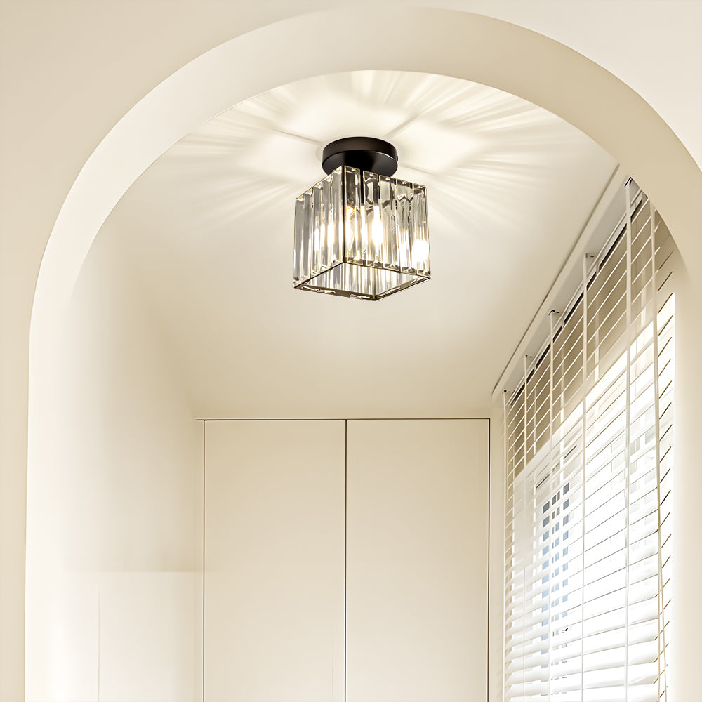 Mini Crystal Ceiling Light, black, E27, 13cm