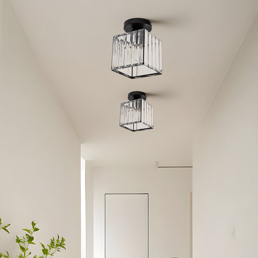 Mini Crystal Ceiling Light, black, E27, 13cm