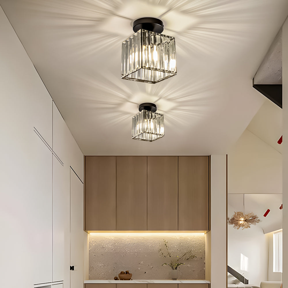 Mini Crystal Ceiling Light, black, E27, 13cm