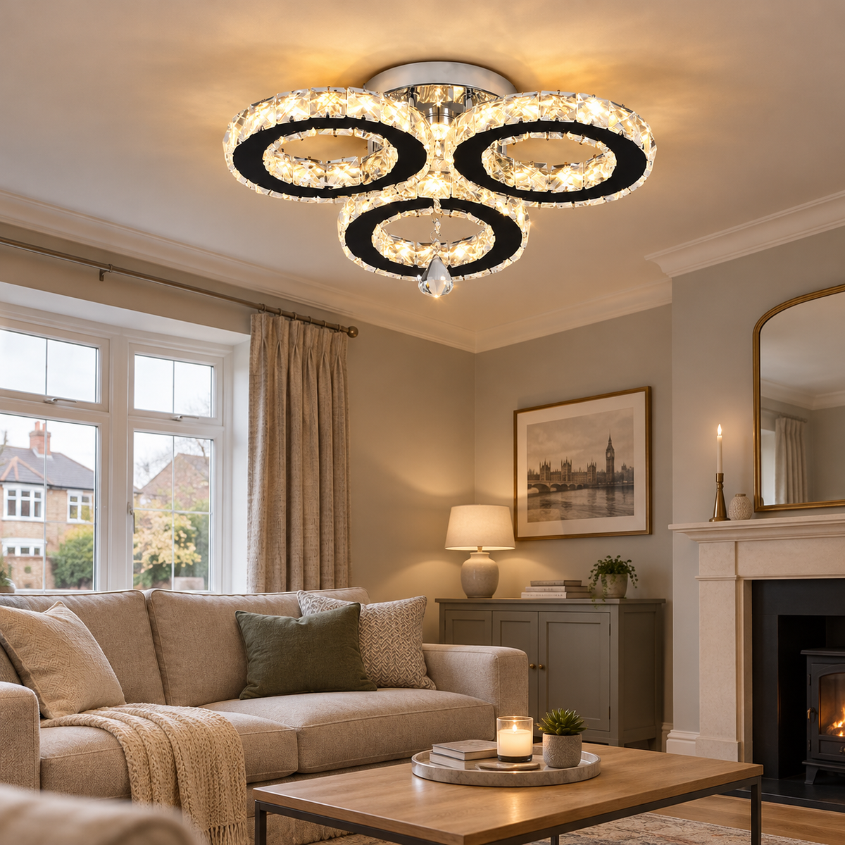 Modern Crystal Chandelier Ceiling Light for Dining Room Living Room