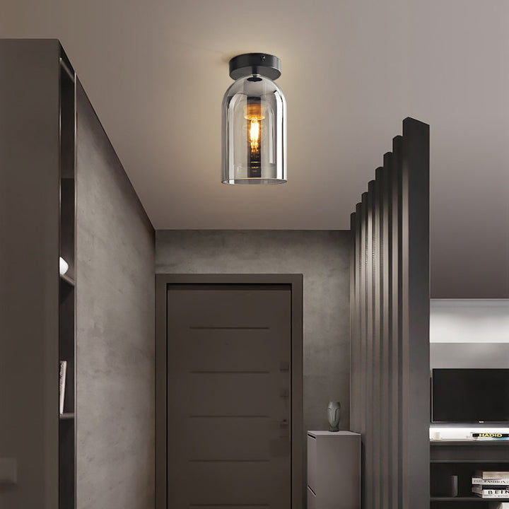 Glass Semi-Flush Mount Ceiling Light