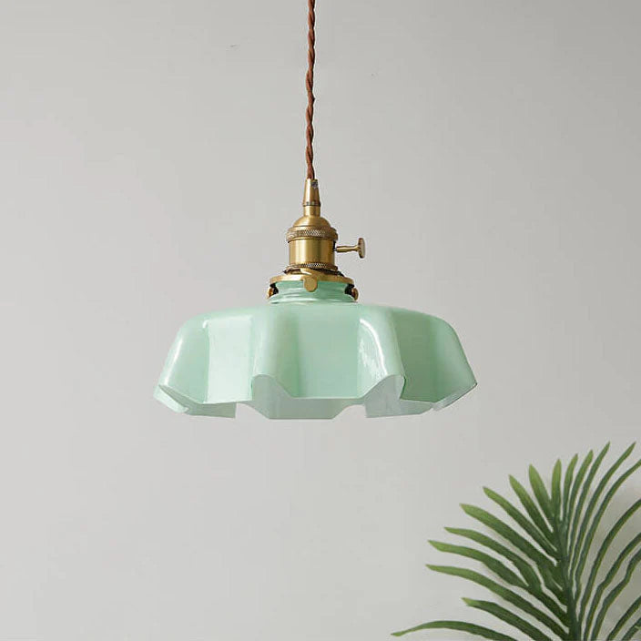 Modern Romantic Glass Ribbon Edge Pendant Light