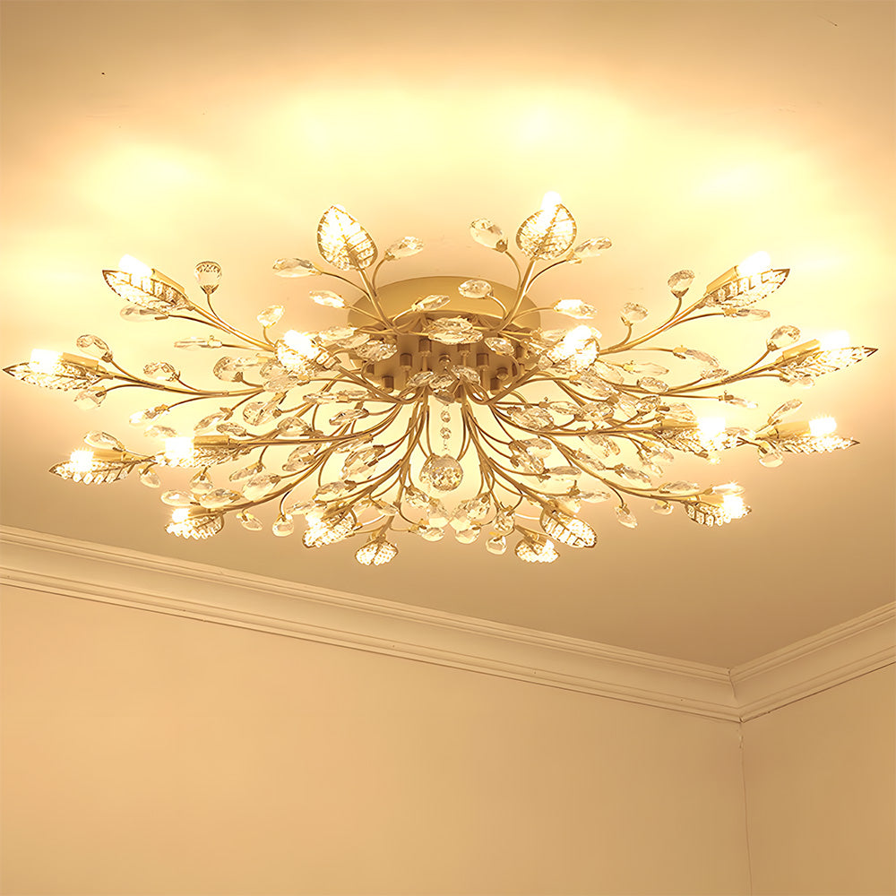 Classical Semi-flush Crystal Ceiling lights for Living Room