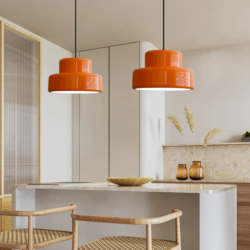 Bauhaus Vintage Orange Pendant Light For Dining Room