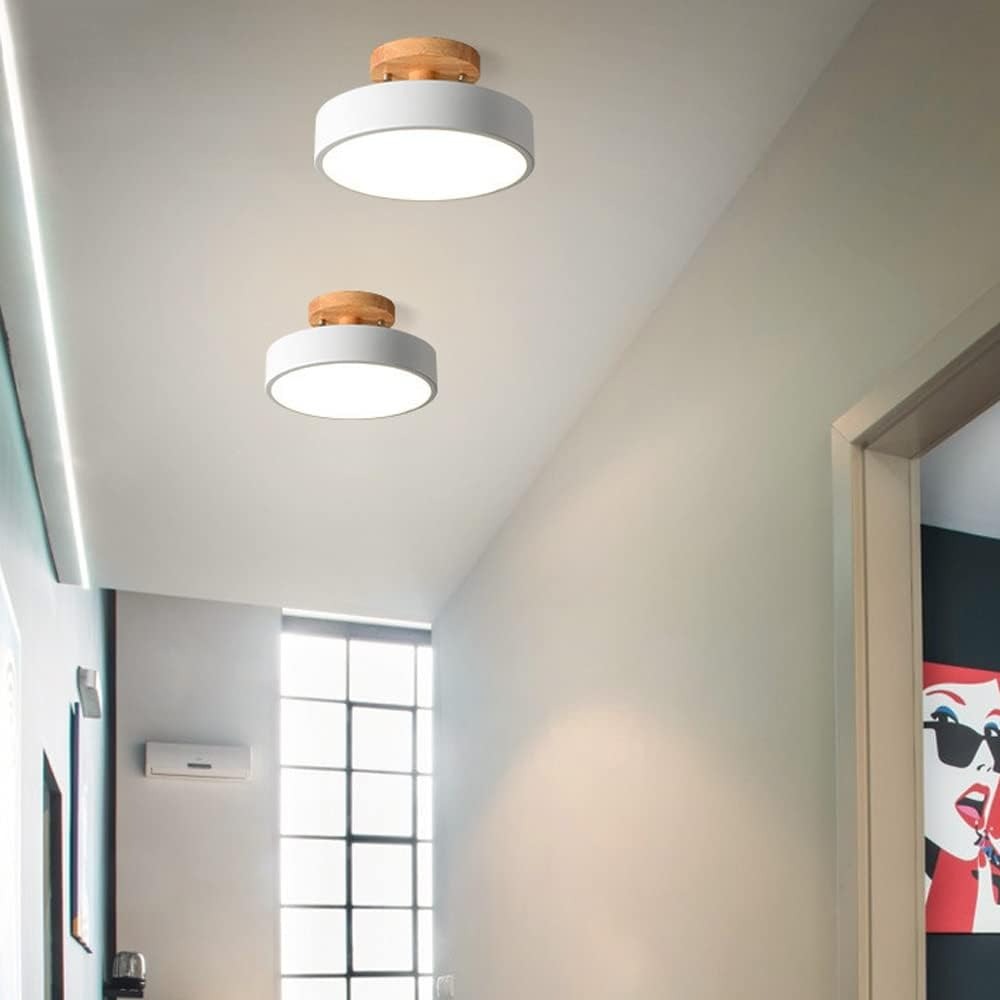 Set of 2 Nordic Semi Flush Ceiling Lights Hallway LED Ceiling Lamp