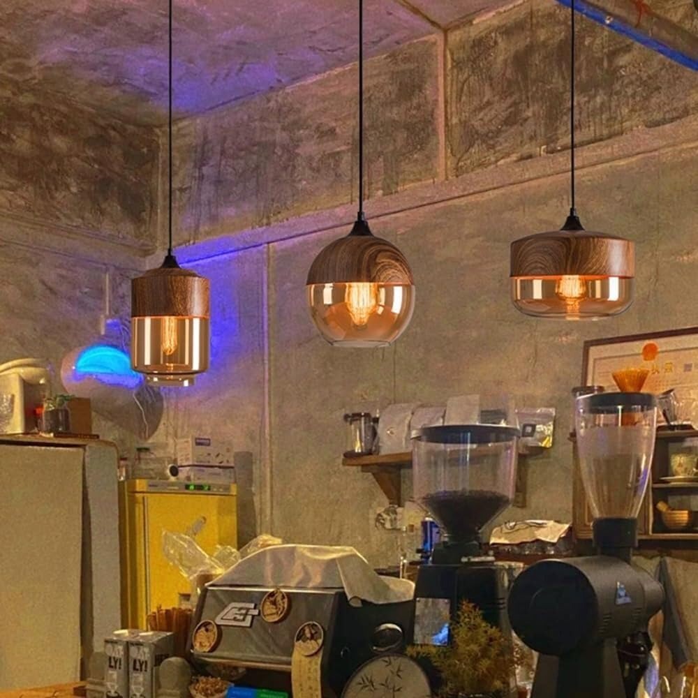Retro Brown Organic Dining Room Pendant Lights