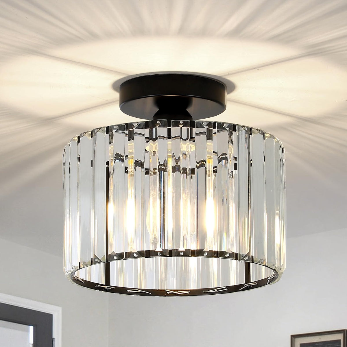 Luna Crystal Drum Ceiling Light