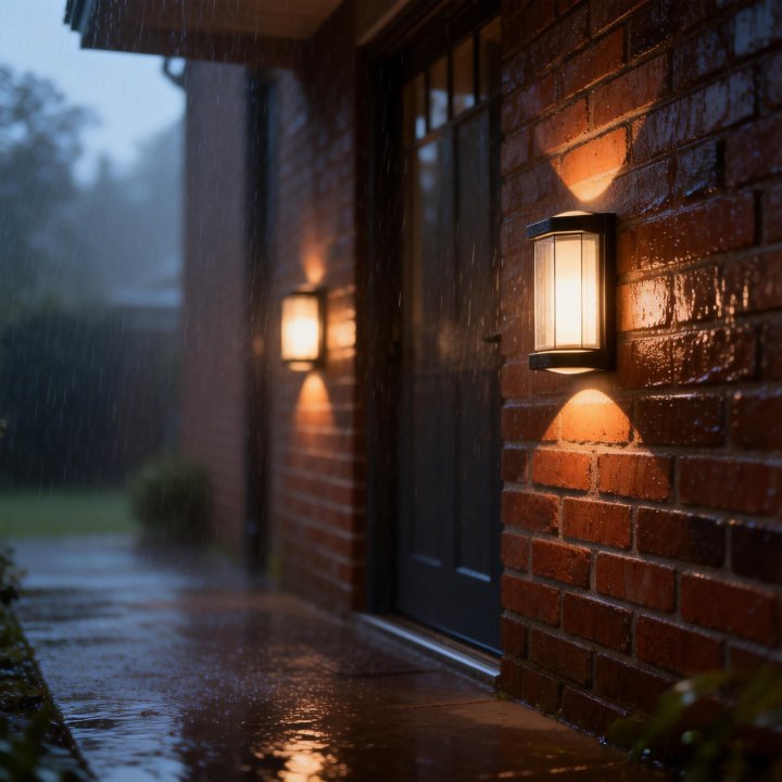Set of 2 Modern Black LED Up & Down Outdoor Wall Lights