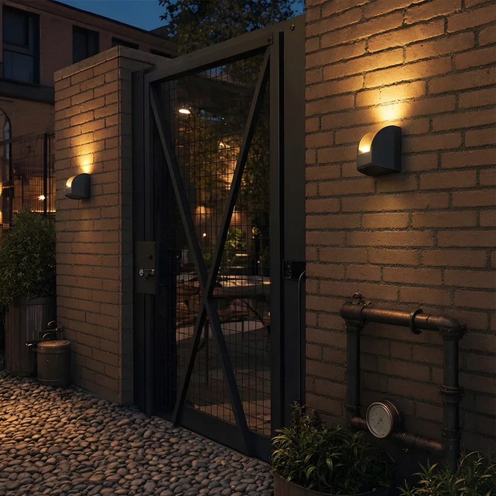 Semicircular Aluminium Acrylic LED Outdoor Wall Lights for Patio Yard