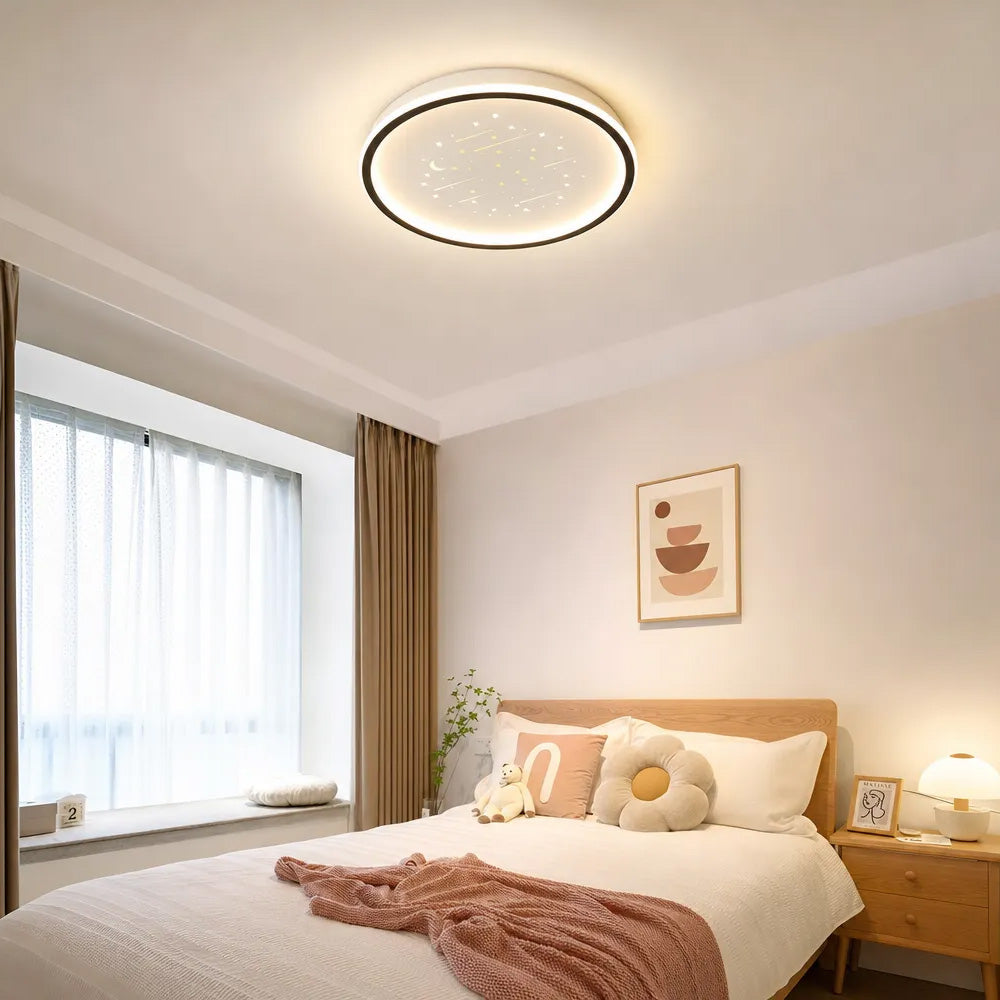 Starry Flush Iron Acrylic LED Ceiling Light for Bedroom