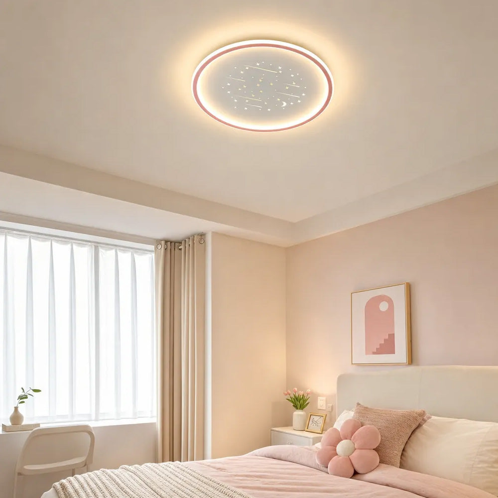 Starry Flush Iron Acrylic LED Ceiling Light for Bedroom