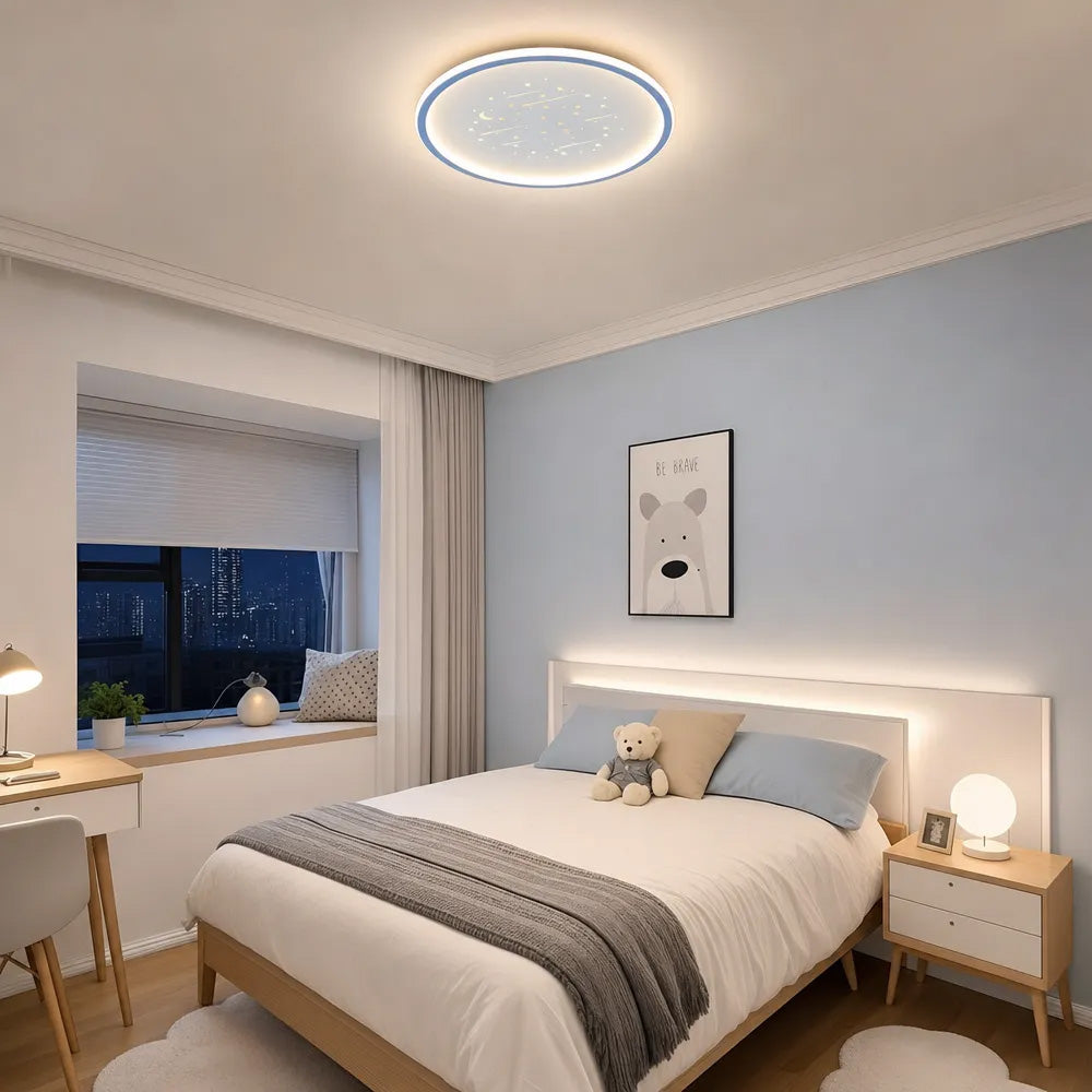 Starry Flush Iron Acrylic LED Ceiling Light for Bedroom