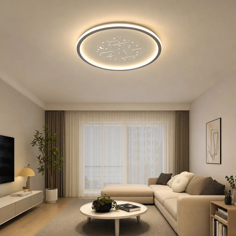Starry Flush Iron Acrylic LED Ceiling Light for Bedroom