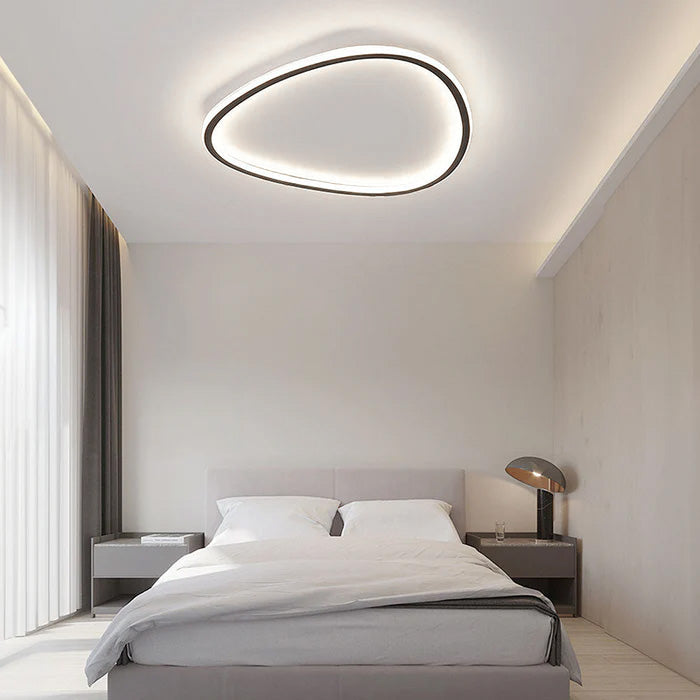 Nordic Oval Black LED Ceiling Light For Bedroom