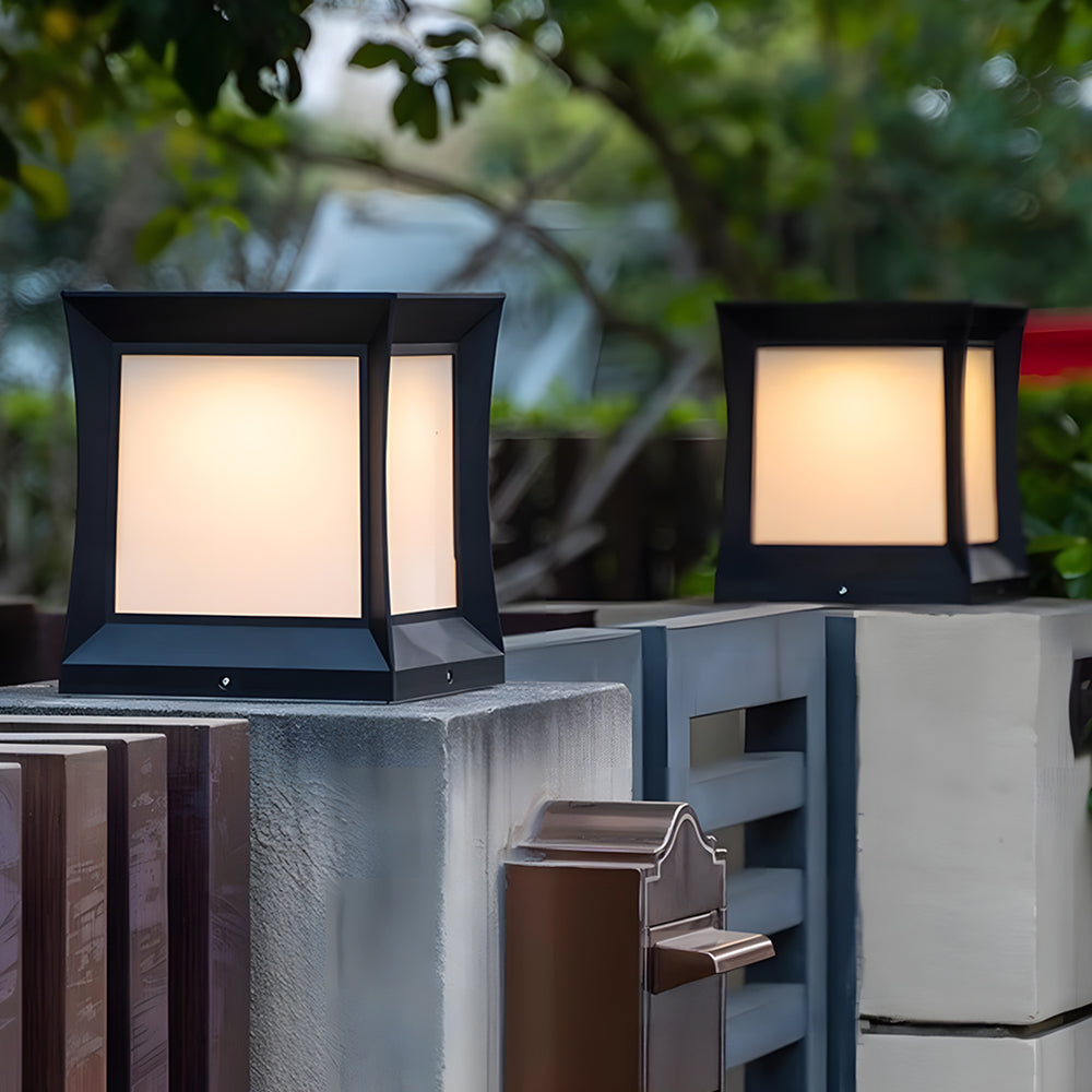 Solar Powered Post Lamps for Courtyard Garden Deck Patio Gate
