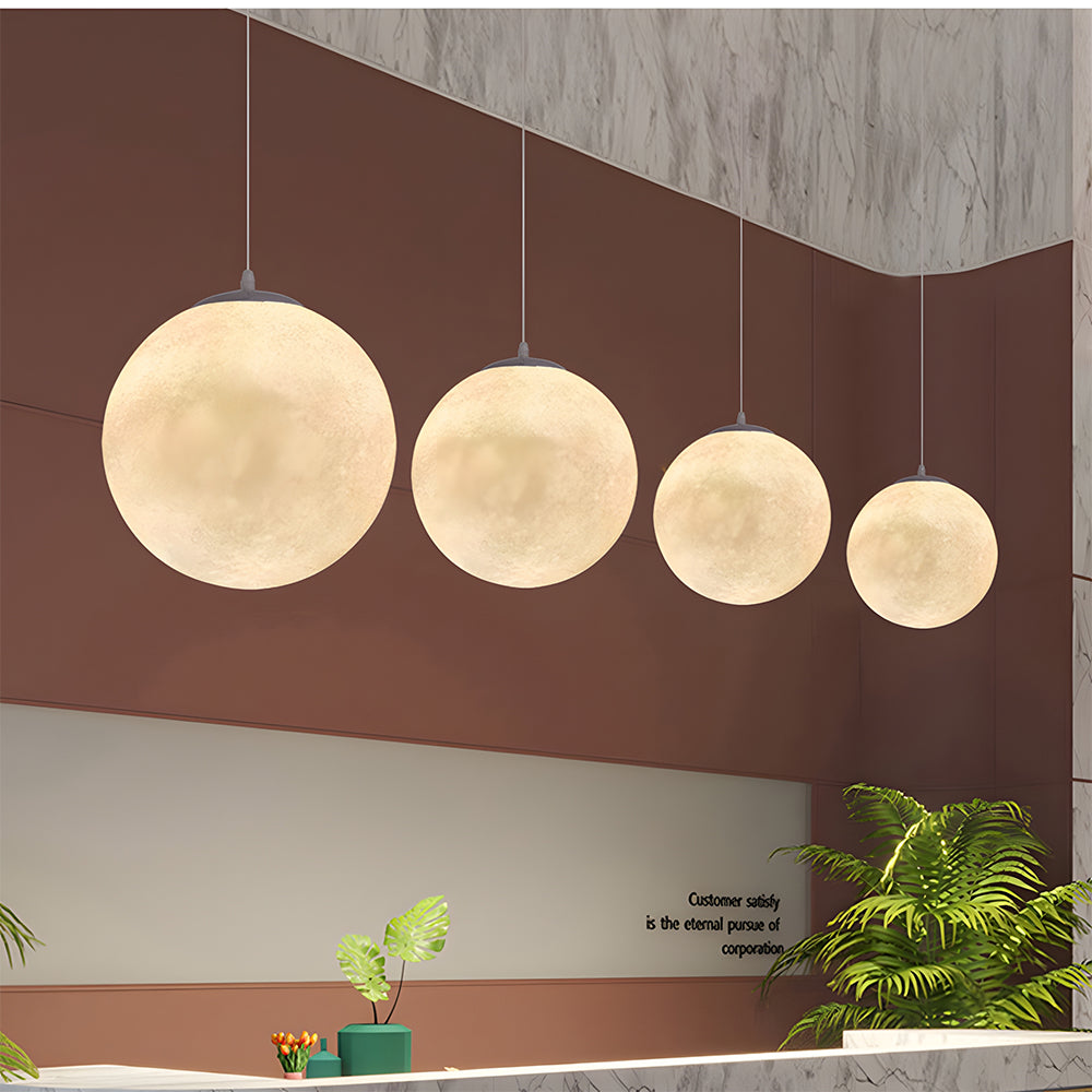 Moon Resin Globe Pendant Light Lampshade