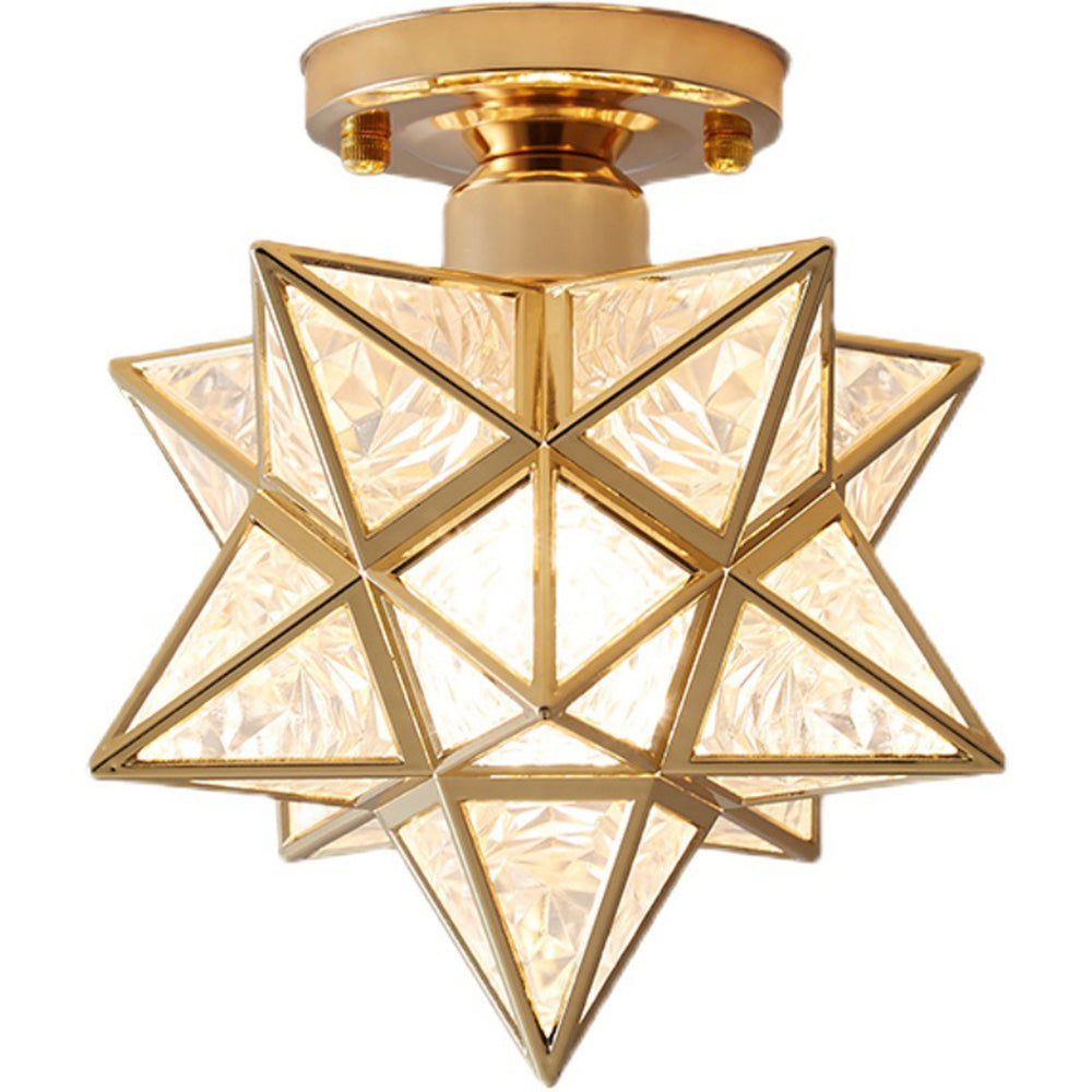 Modern Star Metal Shade Semi Flush Ceiling Light