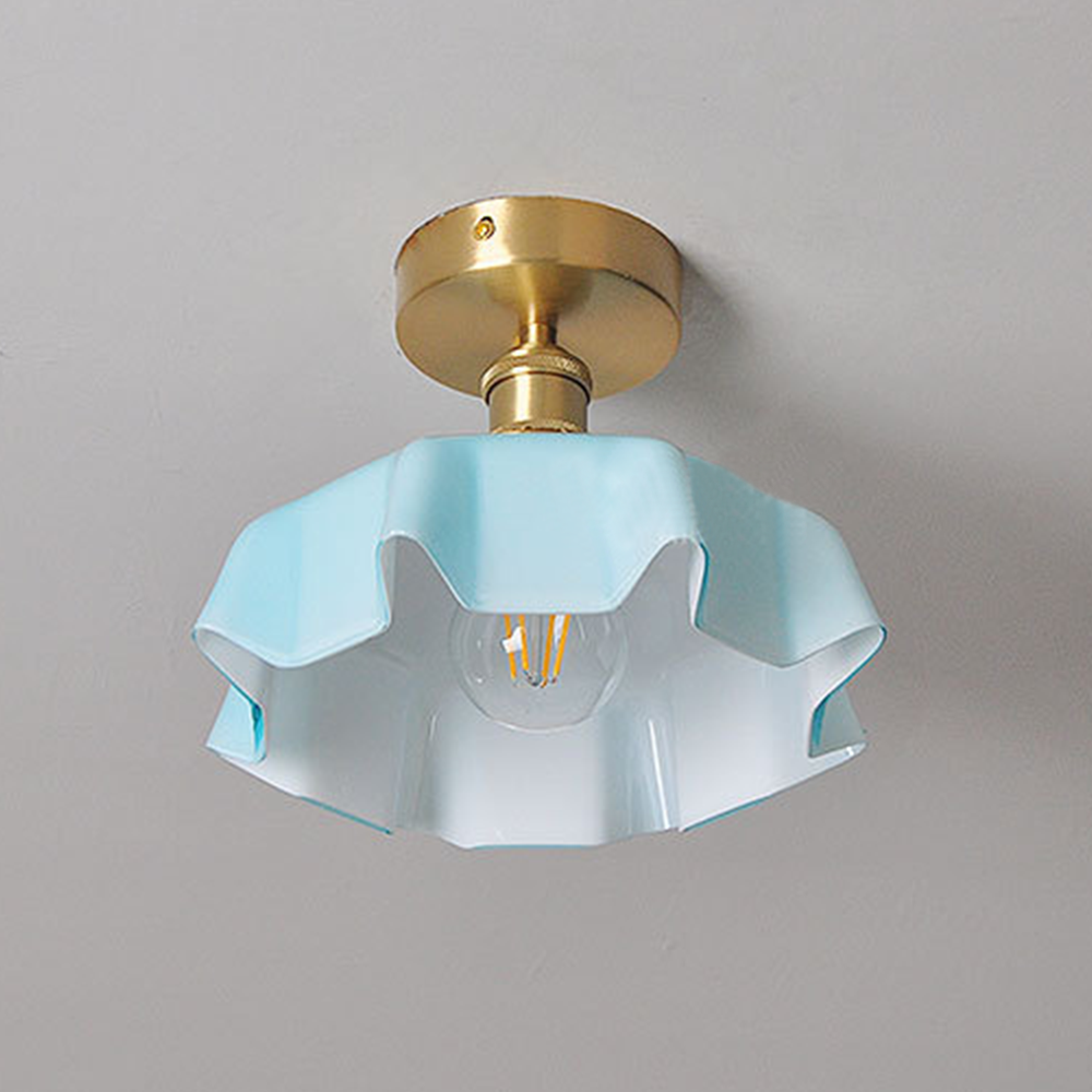 French Glass Lampshade Kitchen Island Ceiling Lamp