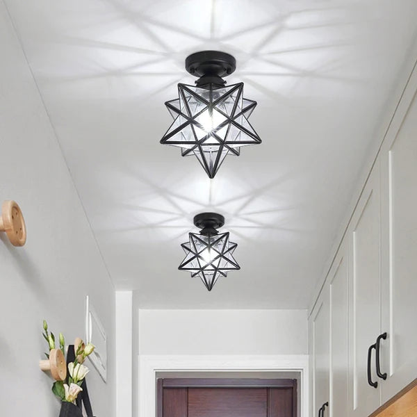 Star Shape Semi Flush Mount Ceiling Light