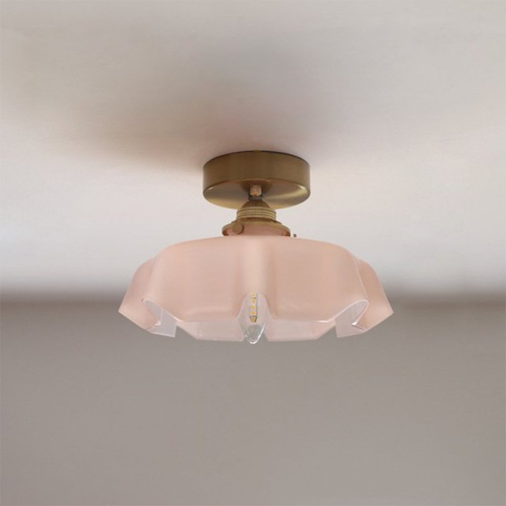 French Glass Lampshade Kitchen Island Ceiling Lamp