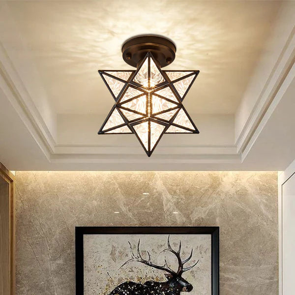 Star Shape Semi Flush Mount Ceiling Light