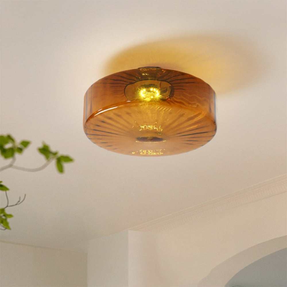 Medieval Glass Corrugated Ceiling Lamp
