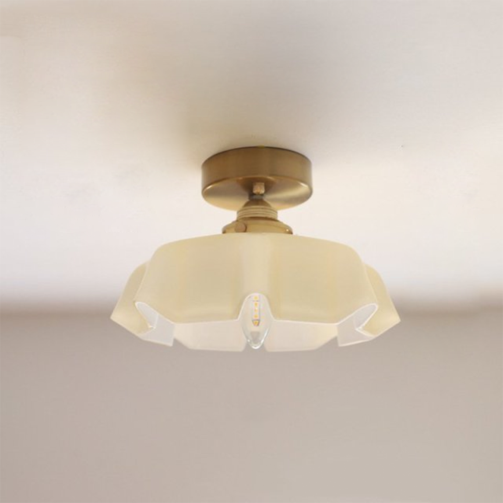 French Glass Lampshade Kitchen Island Ceiling Lamp