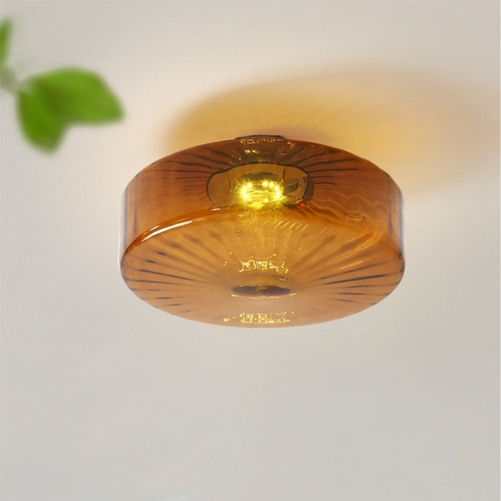 Medieval Glass Corrugated Ceiling Lamp