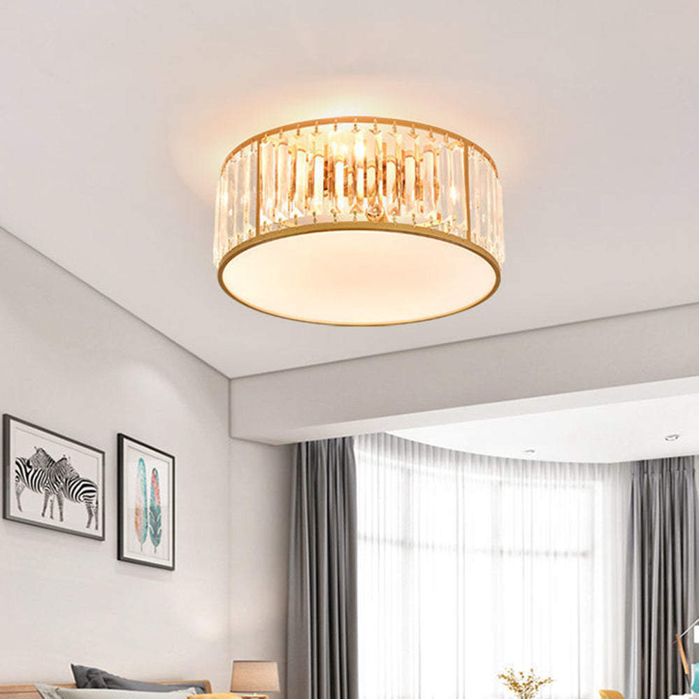 Lampsmodern Crystal Flush Ceiling Lights Antique Iron Modern Ceiling Light