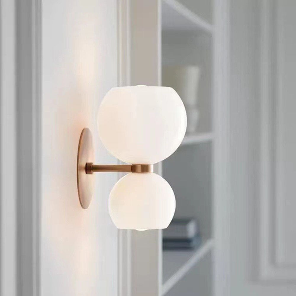 2 Heads Glass Bedroom Wall Sconce