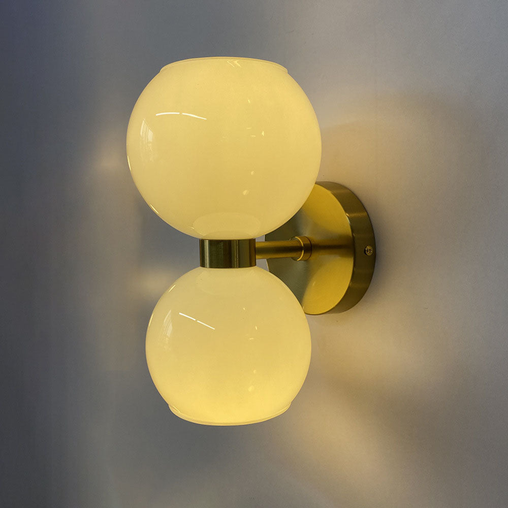 2 Heads Glass Bedroom Wall Sconce