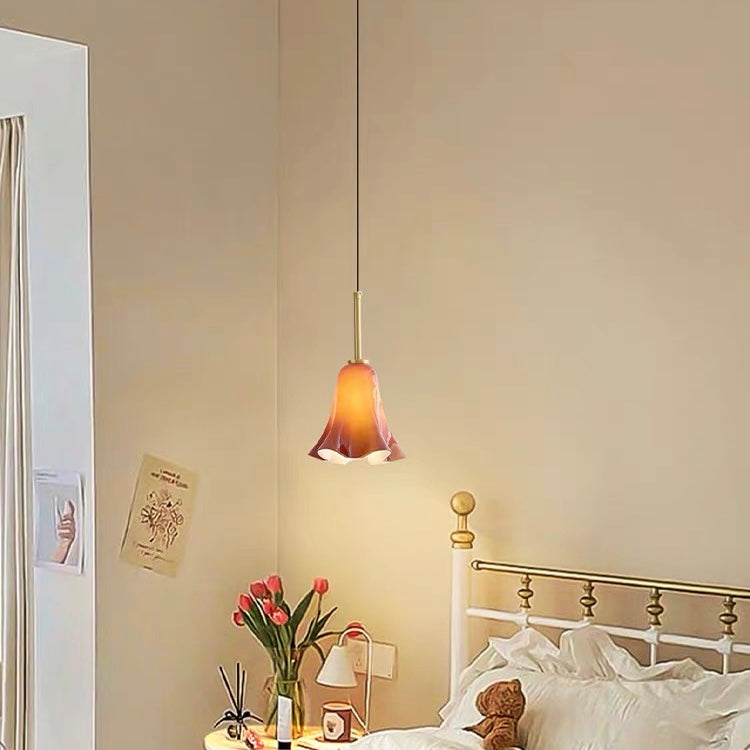 Bauhaus Retro Glass Flower Bedroom Hanging Light