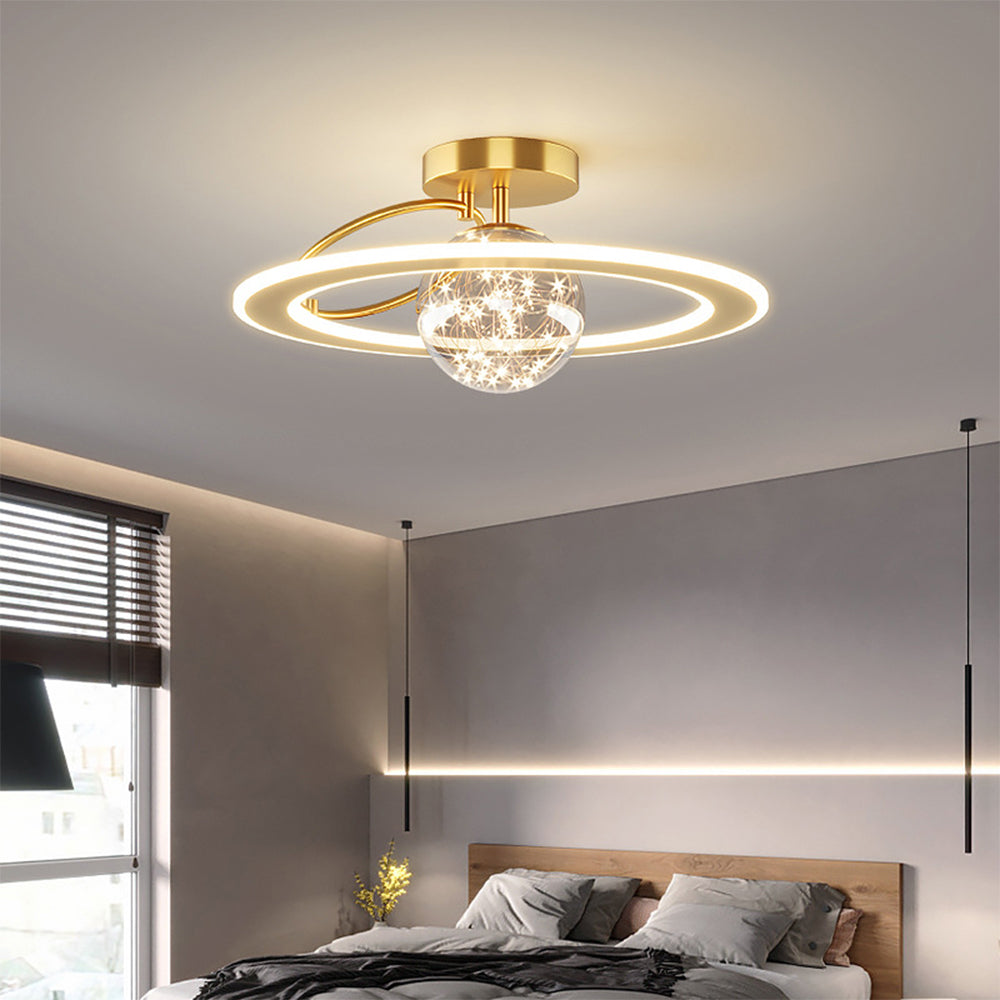 Modern Golden Starry Glass Ceiling Lamp