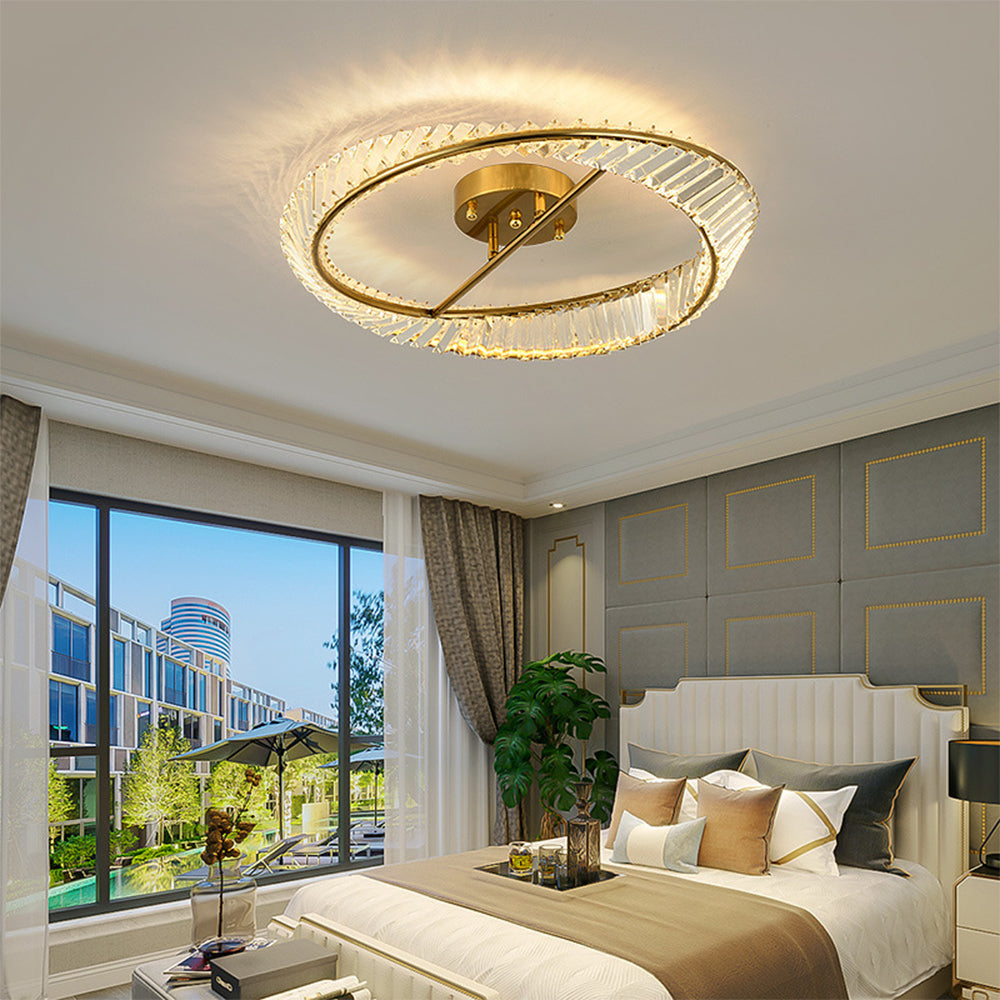 Modern Round LED Crystal Ceiling Lamp For Living Room