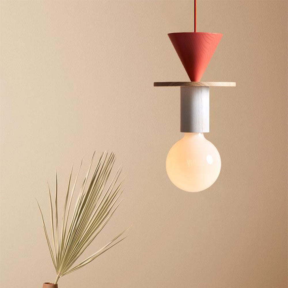 Design Colored Wood Blocks Pendant Light -Homdiy