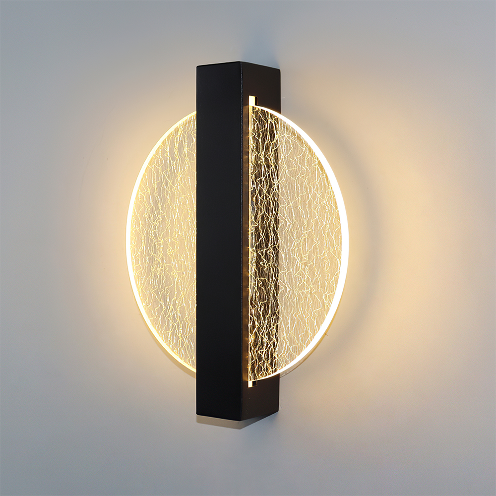 LED Indoor Wall Light Modern Round Bedroom Wall Sconce, D25cm