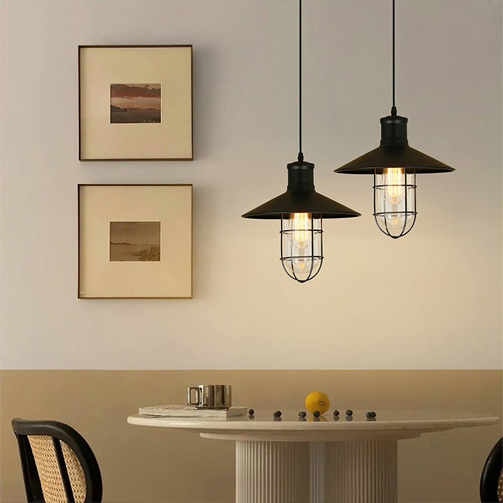 Vintage Industrial Farmhouse Black Hanging Lamp for Kitchen Island